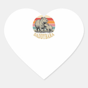 Adesivo Coração Camiseta Capivara Pai Daddybara Pôr do Sol Vintage