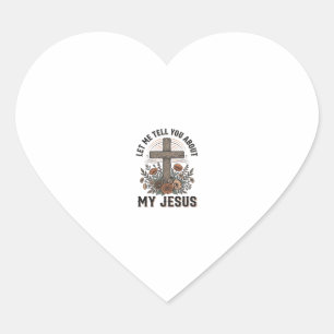 Adesivo Coração Camiseta Cristã Cruz Floral Vintage Meu Jesus (2)
