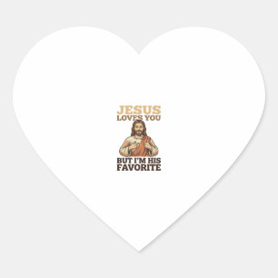 Adesivo Coração Camiseta De Fé Vintage Engraçada Jesus Te Ama Desi