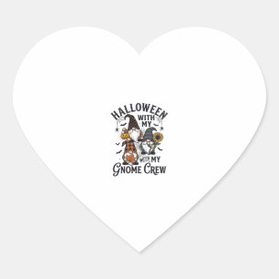 Adesivo Coração Camiseta de Gravura Vintage Equipe Gnome de Hallow