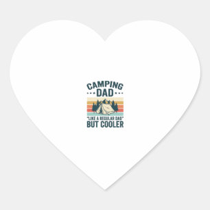 Adesivo Coração Camiseta Vetorial de Camping Pai Vintage Retro ao