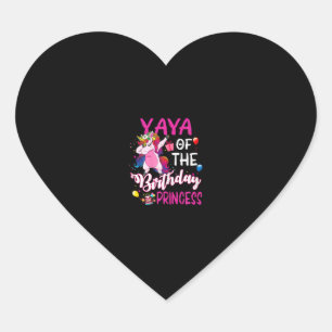 Adesivo Coração Camiseta Yaya Da Menina Unicórnio Princesa Do Aniv