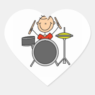 Adesivo Coração Camisetas e Presentes de Bateria Masculina em Form