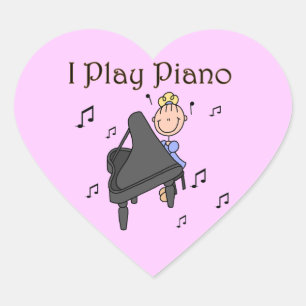 Adesivo Coração Camisetas e Presentes Eu Tooco Piano