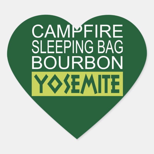 Adesivo Coração Campfire Sleing Bag Bourbon Yosemite (Frente)