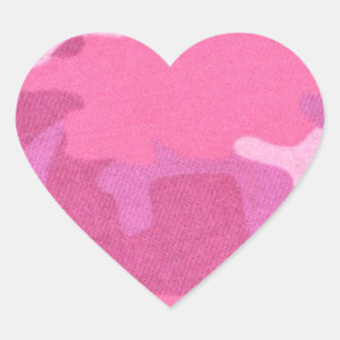 Adesivo Coração Camuflagem Rosa Padrão Militar de Paz Destino