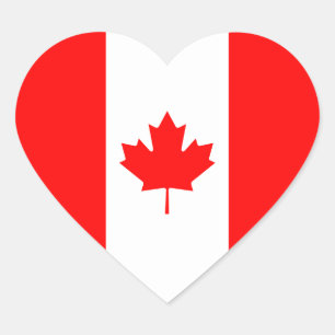 Adesivo Coração Canadá/bandeira canadense do coração