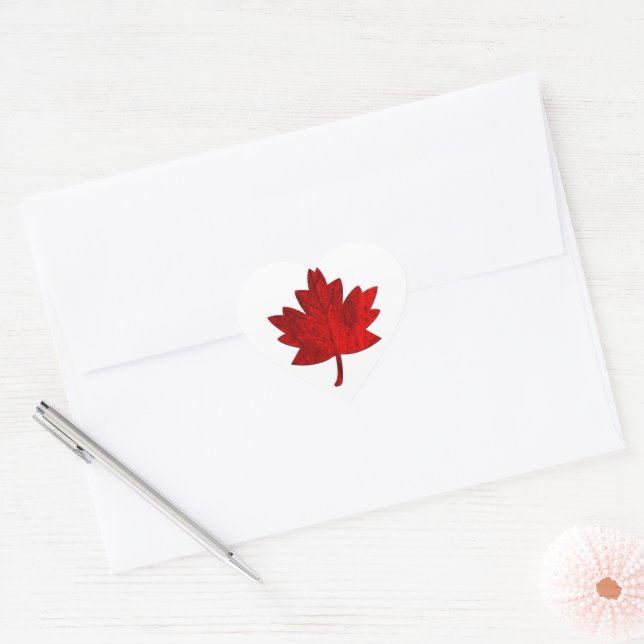 Adesivo Coração Canada-Maple Leaf por Shirley Taylor (Envelope)