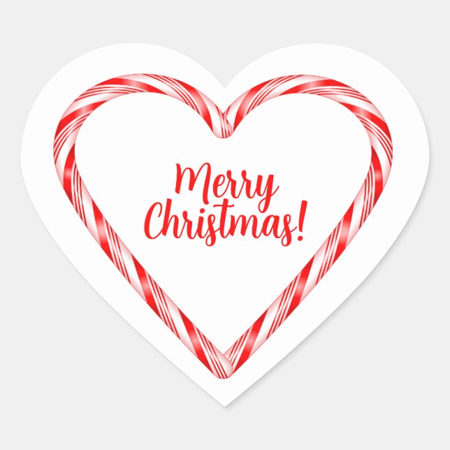 Adesivo Coração Candy Cane Heart Sticker (Frente)