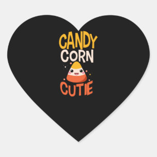 Adesivo Coração Candy Corn Cutie Crianças de Dia das Bruxas