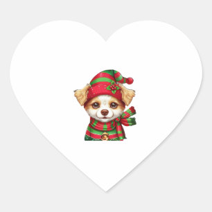 Adesivo Coração Cão de Natal 1