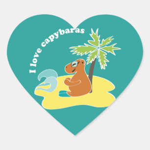 Adesivo Coração Capybara
