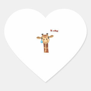 Adesivo Coração cara de girafa chorando emoji