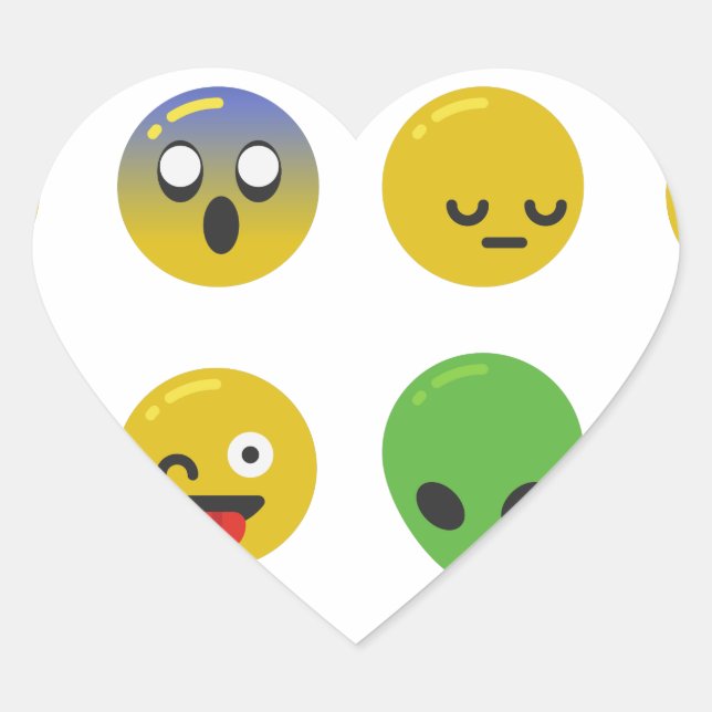 Adesivo Coração Cara feliz Emoji (Frente)