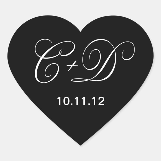 Adesivo Coração Cardíaco preto e branco personalizado (Frente)