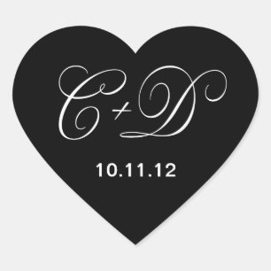 Adesivo Coração Cardíaco preto e branco personalizado