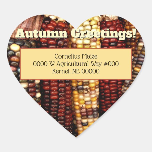 Adesivo Coração Carnes de estoque fotográfico de milho indígenas c (Frente)