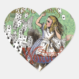 Adesivo Coração cartas de aventura de alice no país das maravilhas