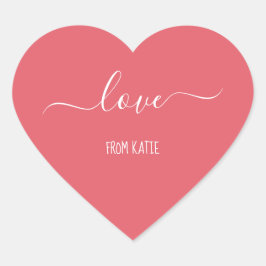 Adesivo Coração Cartazes cor-de-rosa com amor pelo Dia do Namorado