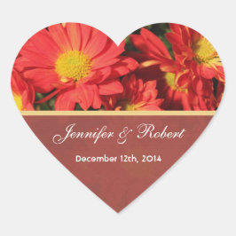 Adesivo Coração Cartazes de noiva e noiva.