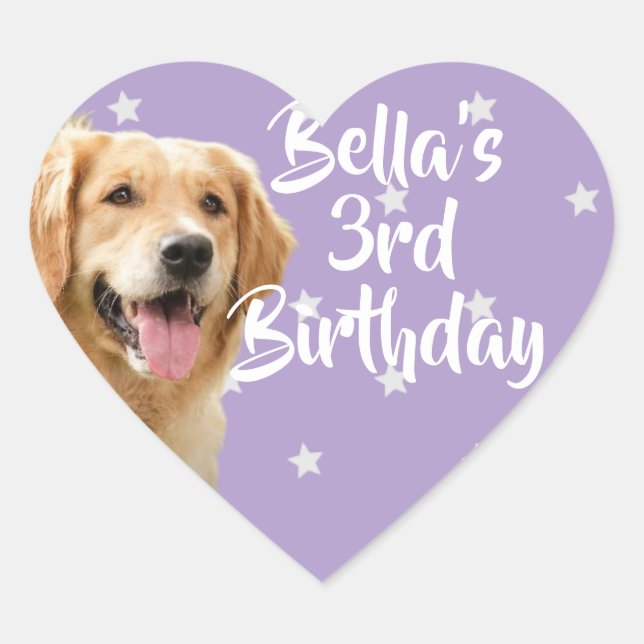 Adesivo Coração Cartões de adoração de aniversário para animais de (Frente)