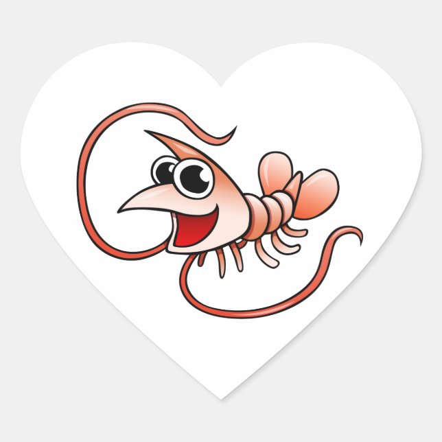 Adesivo Coração Cartoon Shrimp (Frente)