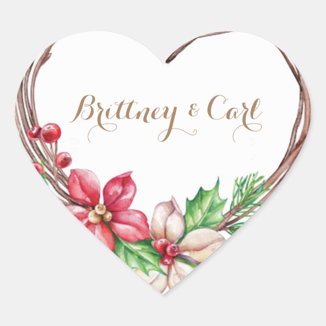 Adesivo Coração Cartuchos, Brilhantes, Pequenos, 1½ polegadas (fol (Frente)