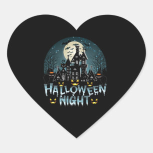 Adesivo Coração Casa Assombrada, Noite Assustadora do Halloween