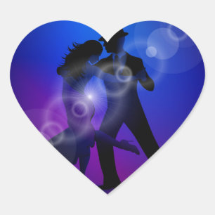Adesivo Coração Casal do design do tango da dança
