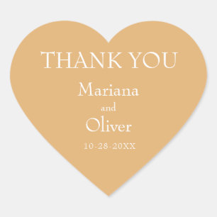 Adesivo Coração Casamento Amarelo Minimalista Moderno