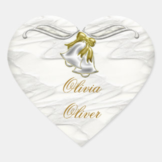 Adesivo Coração Casamento Branco