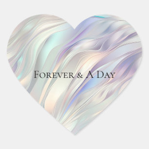 Adesivo Coração Casamento Branco de Pérolas Azul Aqua