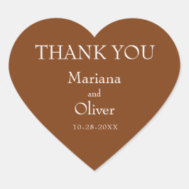 Adesivo Coração Casamento Brown Minimalista Moderno