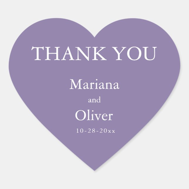 Adesivo Coração Casamento clássico de Lavandas (Frente)