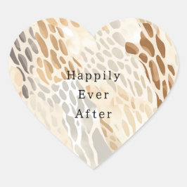 Adesivo Coração Casamento com animais Abstrato de Praia