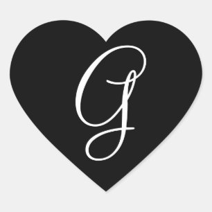 Adesivo Coração Casamento Corações Monograma - Letra G Envelope 