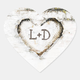 Adesivo Coração Casamento de Birch Latido Heart Rustic Country