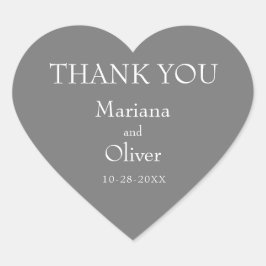 Adesivo Coração Casamento de Cinzas Moderna Minimalista