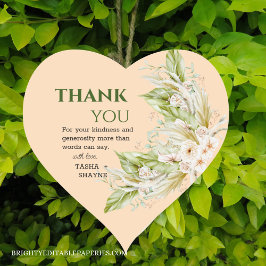 Adesivo Coração Casamento de Grass da Boêmia Elegante