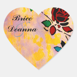 Adesivo Coração Casamento de Peças de Paixão