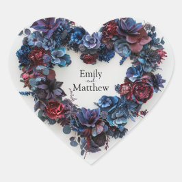 Adesivo Coração Casamento de Romance em Profundo Woodland