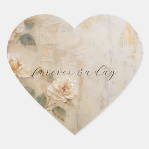 Adesivo Coração Casamento de Rosas Cream Peach