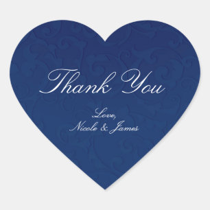 Adesivo Coração Casamento de Storybook Azul-Marinho Cinderela