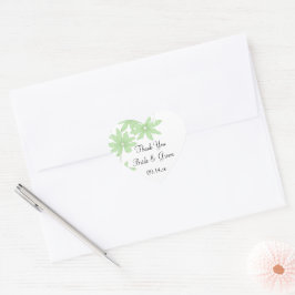 Adesivo Coração Casamento dos Green Daisies Obrigado Marca Favoráv