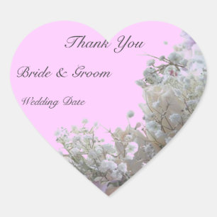 Adesivo Coração Casamento Obrigado Cardíaco Sticker