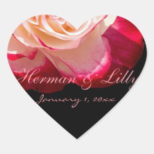Adesivo Coração Casamento Personalizado de Rosa Branca Durgida Ver