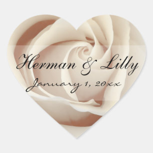 Adesivo Coração Casamento personalizado do rosa branco do sorvete