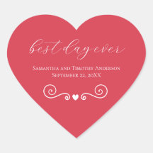 Casamento Personalizado Vermelho Branco Melhor Dia