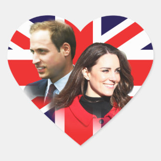 Adesivo Coração Casamento Real - William & Kate Heart Stickers