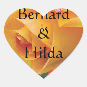 Adesivo Coração Casamento Rosa Amarelo